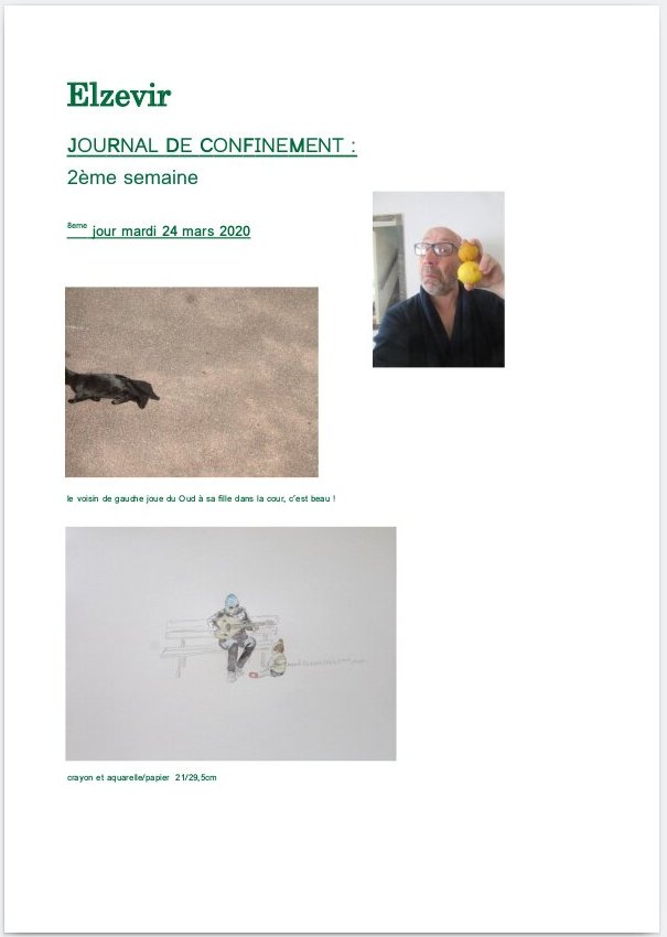 Elzevir - Journal de confinement - Semaine 2
