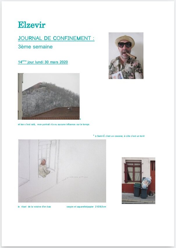 Elzevir - Journal de confinement - Semaine 3