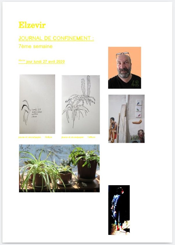 Elzevir - Journal de confinement - Semaine 7